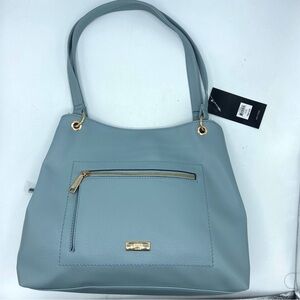 Jones New York Signature Blue Fog Celeste 4 Poster Shoulder Bag